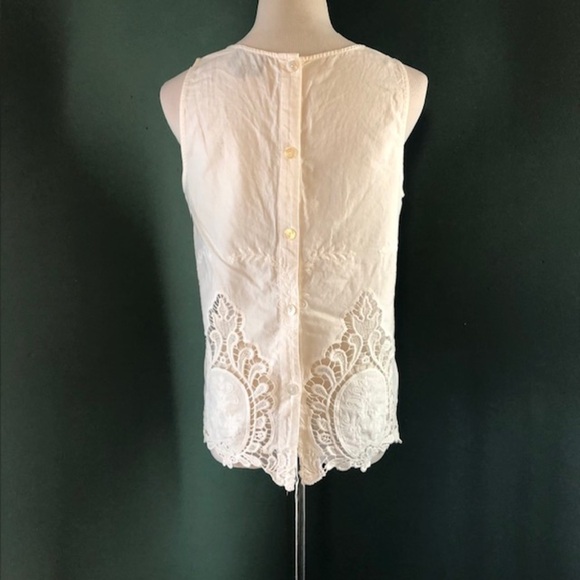 Lace Crochet top button down back , by Cynthia Rowley - Picture 2 of 4